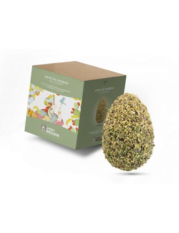 Uovo di Pasqua con sorpresa - Cioccolato al pistacchio con granella di pistacchi